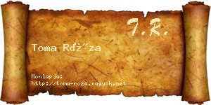 Toma Róza névjegykártya